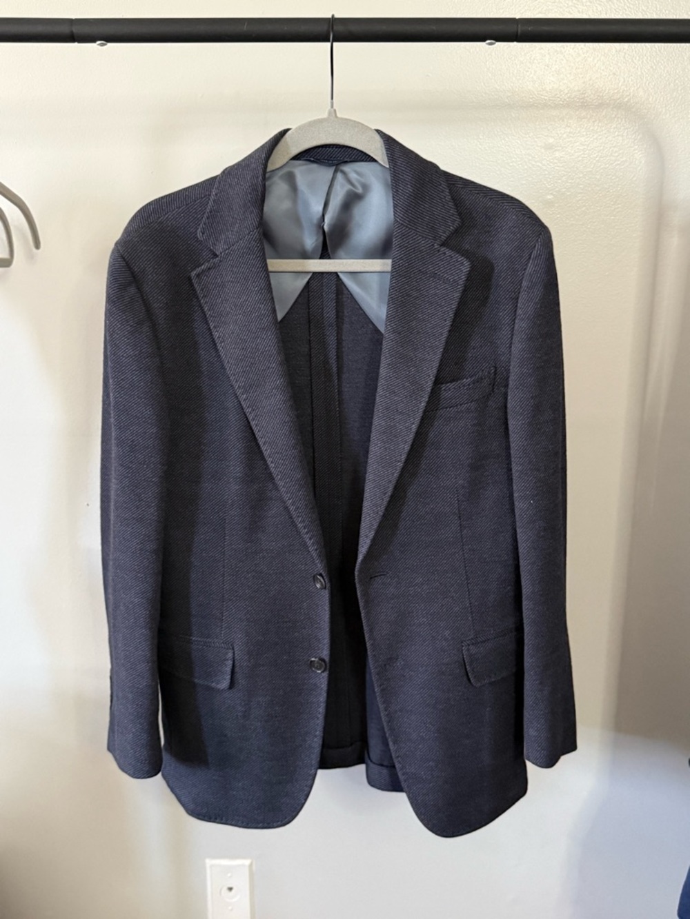 Brooks Brothers Navy Textured Blazer - Two-Button Sport Coat